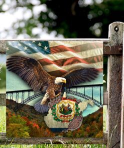 west virginia state patriotic eagle hanging metal sign qnk20msv1 1129