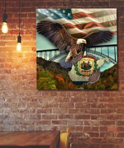 west virginia state patriotic eagle hanging metal sign qnk20msv1 1190