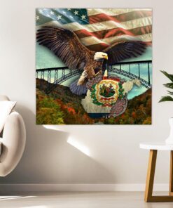 west virginia state patriotic eagle hanging metal sign qnk20msv1 3220
