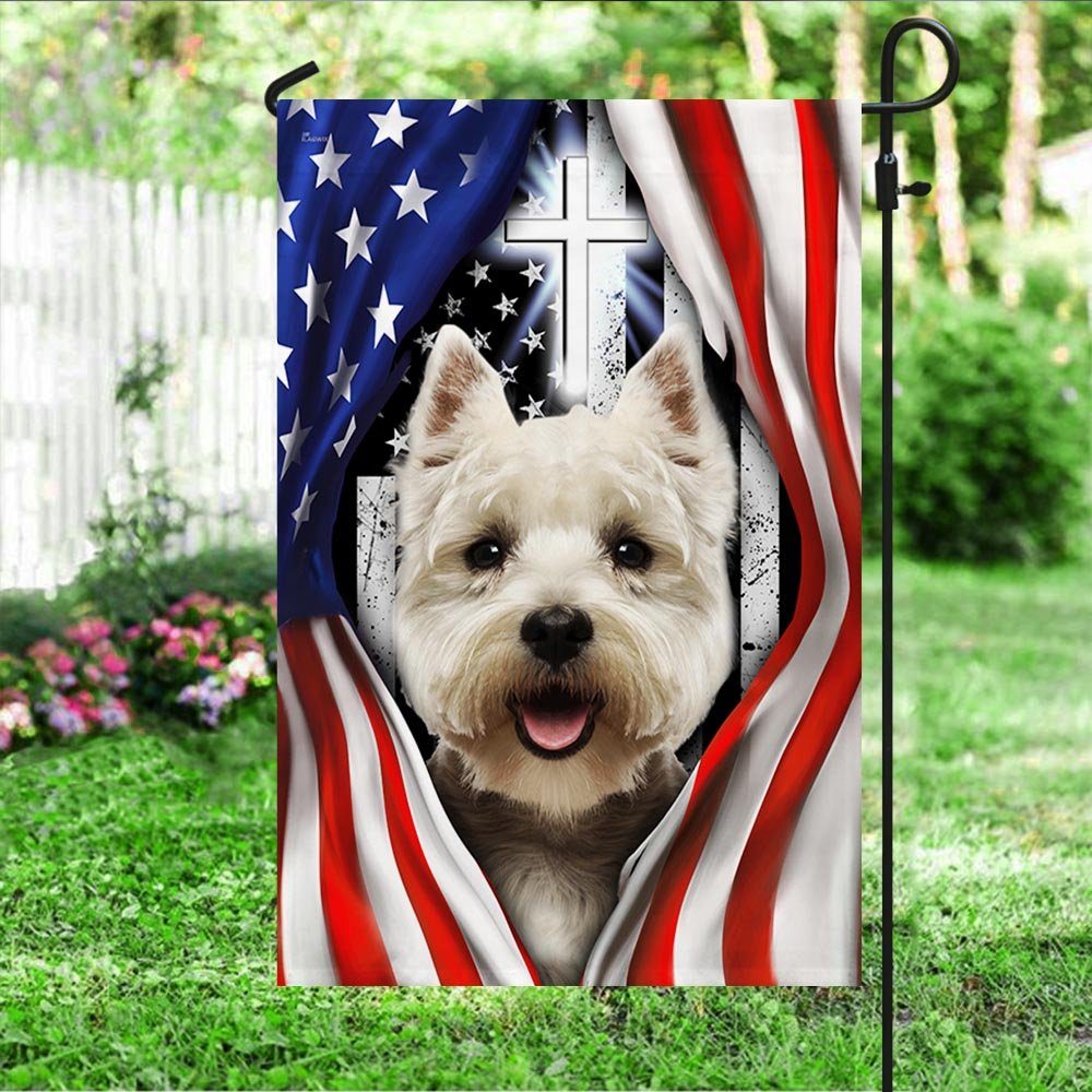 Westie Flag West Highland White Terrier Dog Lover American Flag QTR60Fv1 - Image 4