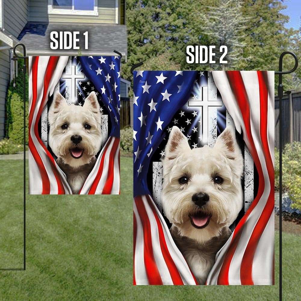 Westie Flag West Highland White Terrier Dog Lover American Flag QTR60Fv1 - Image 6