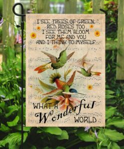what a wonderful world hummingbird flag 2782