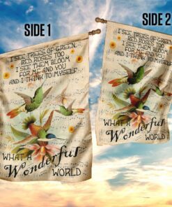 what a wonderful world hummingbird flag 5264