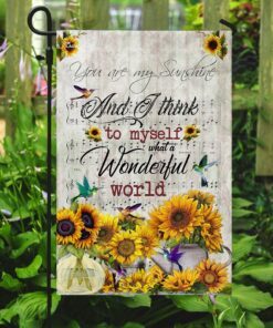 what a wonderful world sunflower hummingbird flag 4531