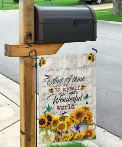 what a wonderful world sunflower hummingbird flag 6301