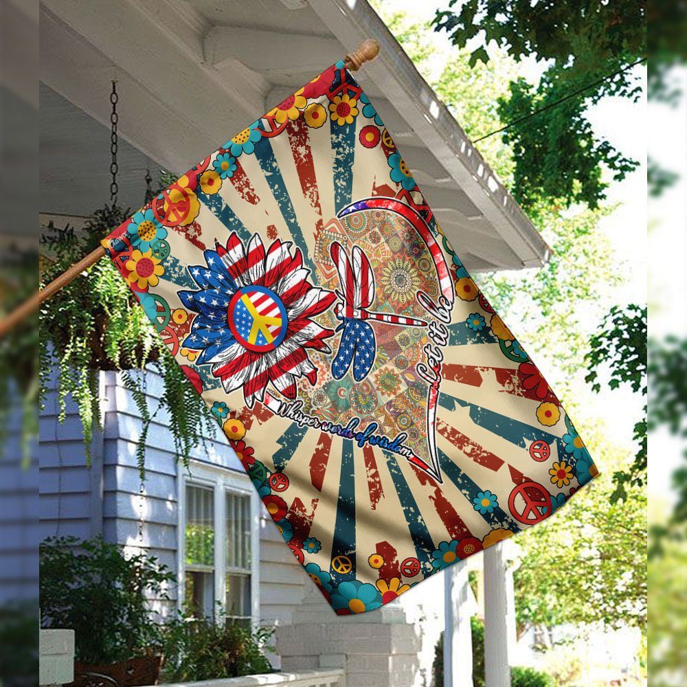 Whisper Words Of Wisdom Let It Be Hippie Flag - Image 3