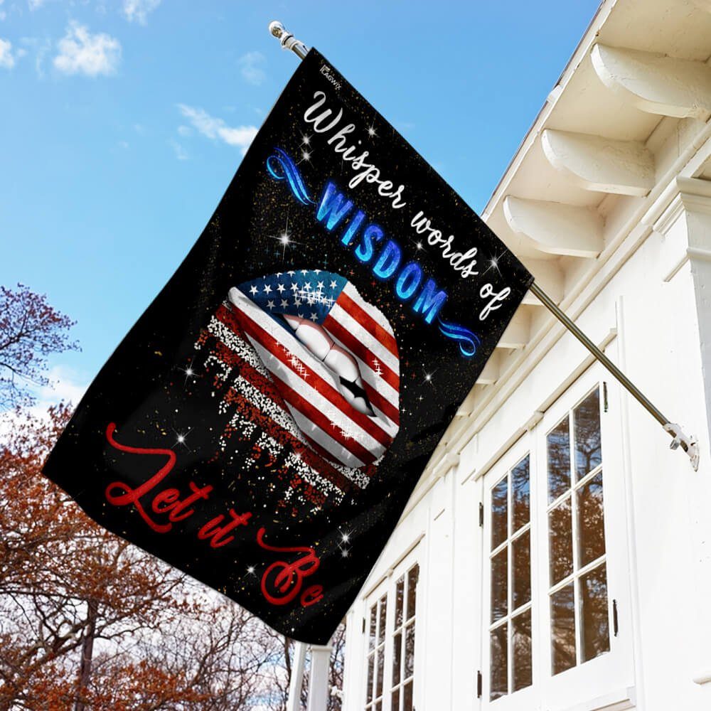 Whisper Words Of Wisdom Let It Be Hippie Flag - Image 2