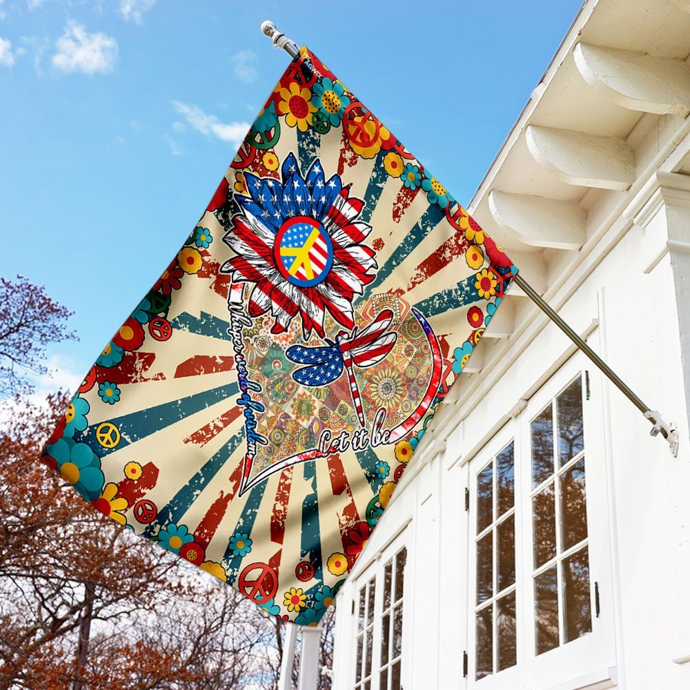 Whisper Words Of Wisdom Let It Be Hippie Flag - Image 2