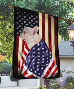 white french bulldog flag american patriot bnl40fv59 3638