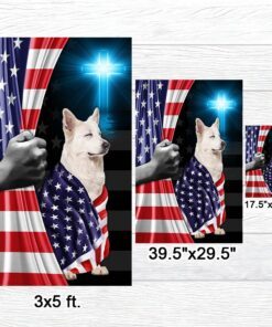 white german shepherd patriotic american flag mln1430fv1 3210