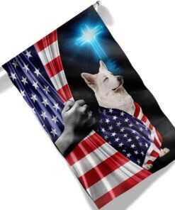 white german shepherd patriotic american flag mln1430fv1 3414
