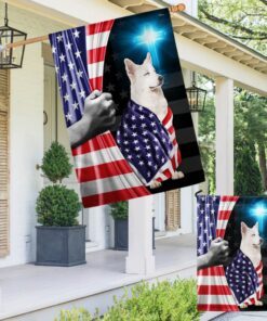white german shepherd patriotic american flag mln1430fv1 5648