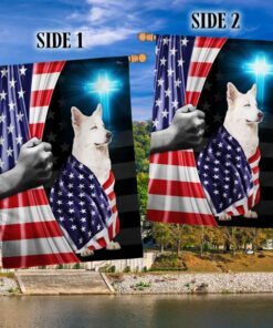 white german shepherd patriotic american flag mln1430fv1 5807