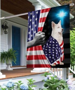 white german shepherd patriotic american flag mln1430fv1 8349