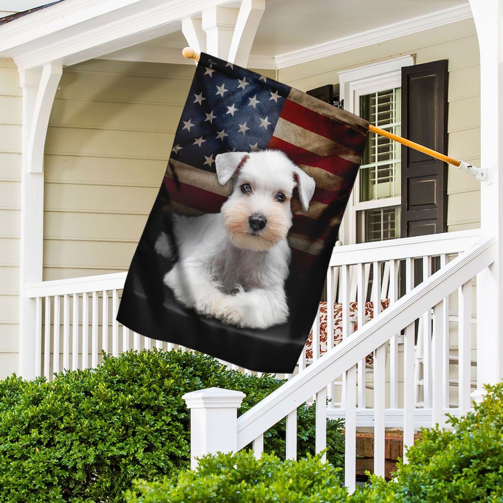 White Miniature Schnauzer American Flag Flagwix™ The US Schnauzer Flag - Image 5