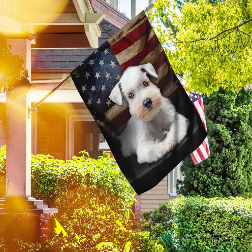 White Miniature Schnauzer American Flag Flagwix™ The US Schnauzer Flag - Image 2
