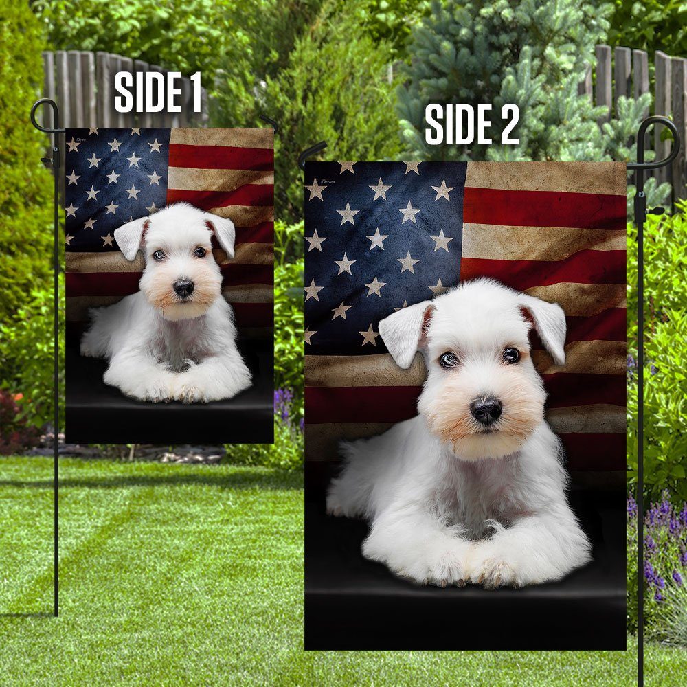 White Miniature Schnauzer American Flag Flagwix™ The US Schnauzer Flag - Image 8