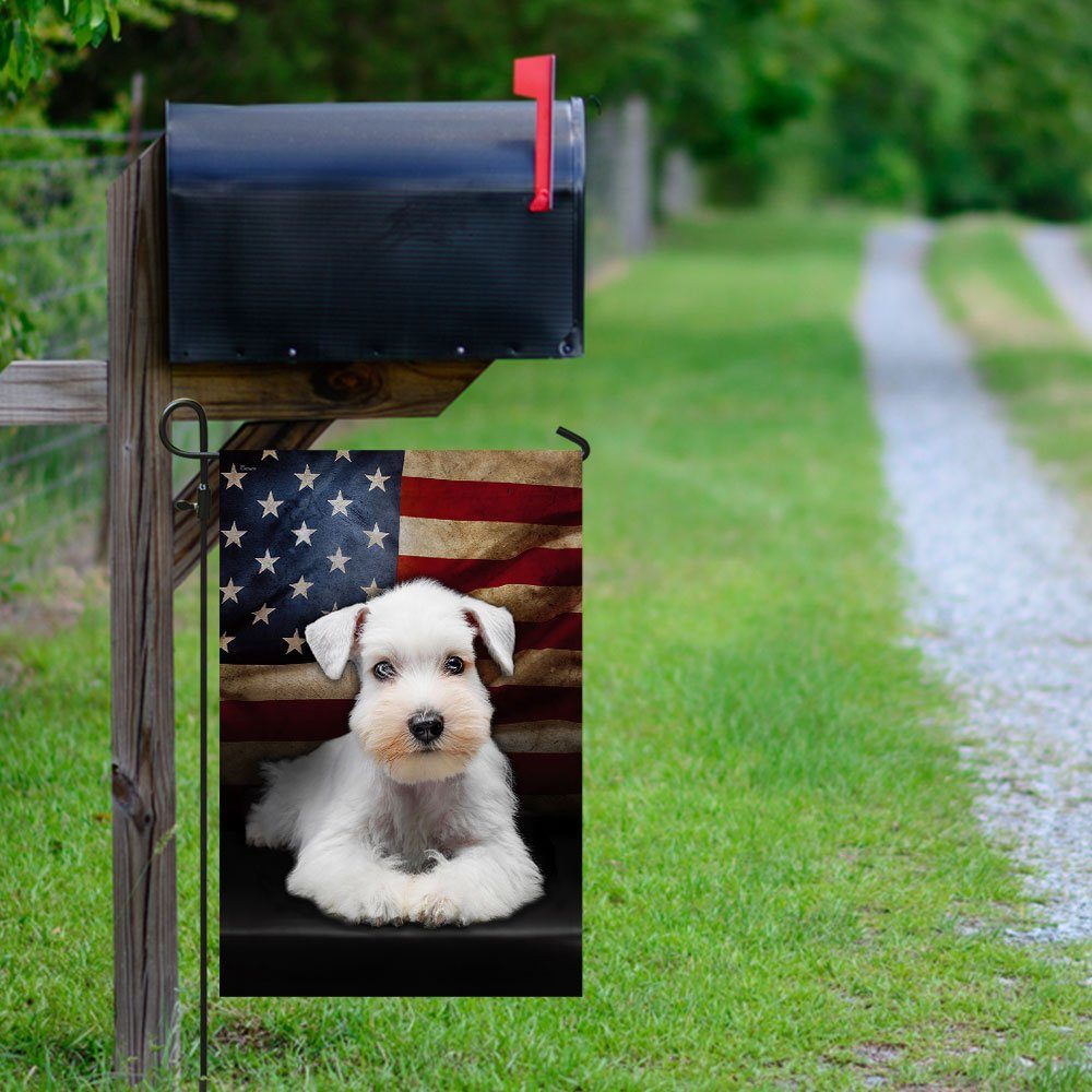 White Miniature Schnauzer American Flag Flagwix™ The US Schnauzer Flag - Image 9