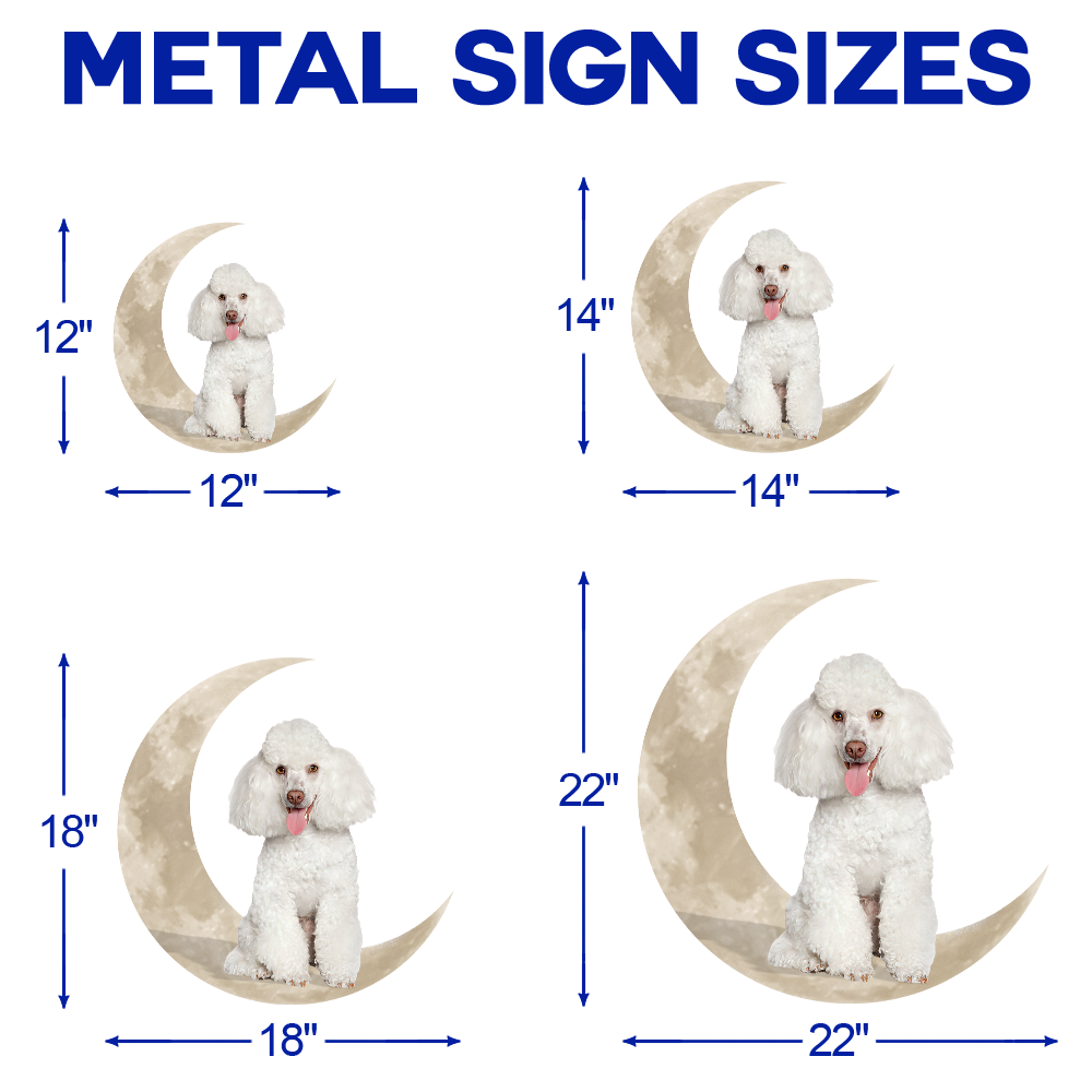 White Toy Poodle Dog And Moon Hanging Metal Sign QNK879MSv27a - Image 5