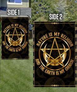 wicca flag nature is my religion and the earth is my church bnt444f 3346