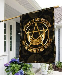 Wicca Flag Nature Is My Religion And The Earth Is My Church BNT444F