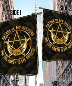 wicca flag nature is my religion and the earth is my church bnt444f 5808