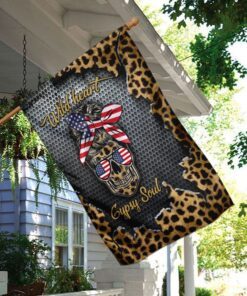 wild heart gypsy soul leopard skull flag 5056