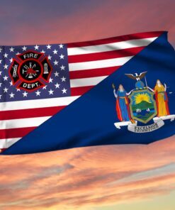 Wisconsin Firefighter Flag Thin Red Line Firefighter Wisconsin American Flag QTR246GF