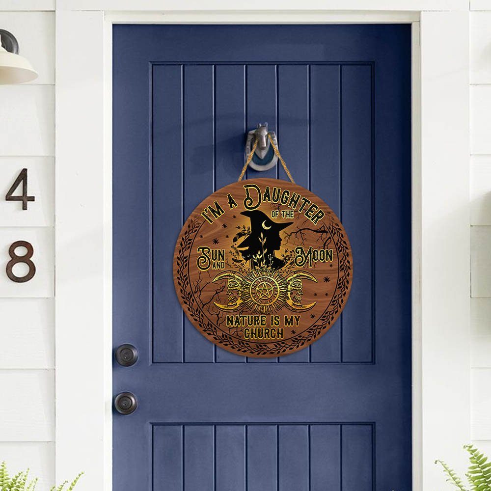 Witch Craft. Daughter Of Sun And Moon Round Wooden Sign THH3242WD - Image 5