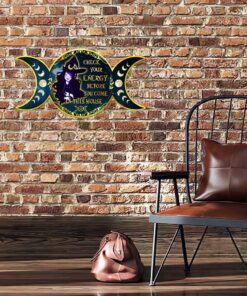 witch witchcraft check your energy before you come in this house halloween decor hanging metal sign mln583ms 1529