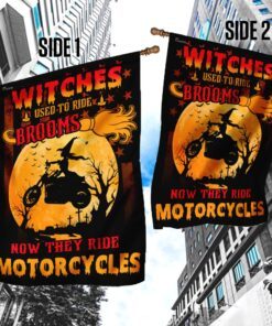 witches used to ride brooms now they ride motorcycles flag 4982
