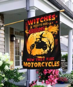witches used to ride brooms now they ride motorcycles flag 7112