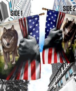 wolf american flag 7267