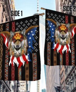 wolf eagle native american flag ddh3248f 7369