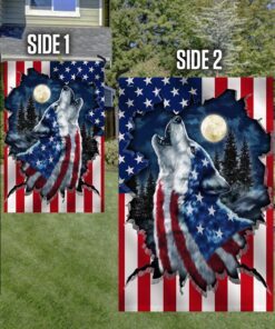 wolf howling american flag ddh3142f 5658