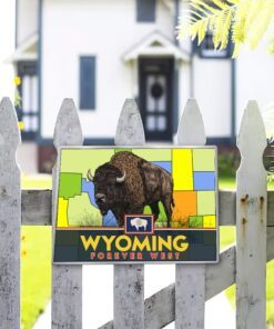 wyoming hanging metal sign forever west lnt413ms 2417