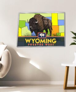 wyoming hanging metal sign forever west lnt413ms 7828
