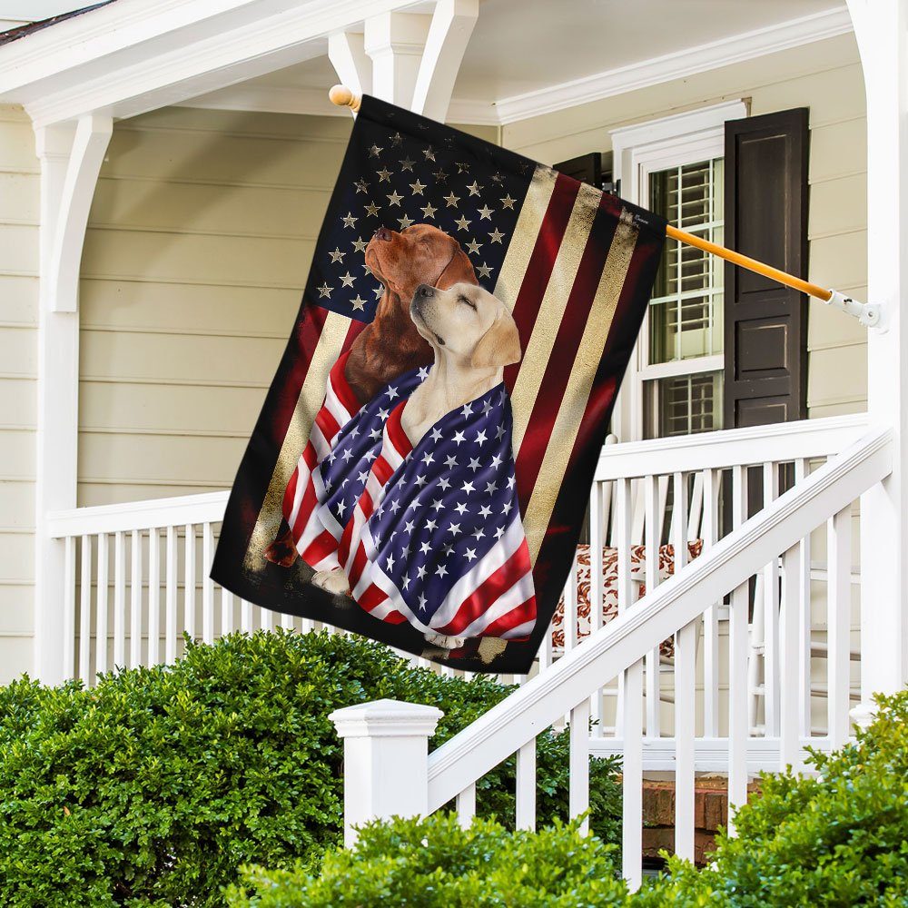 Yellow And Red Fox Labrador Retriever Flag Flagwix™ American Patriot Flag With Lovely Retrievers Dog Photo - Image 5