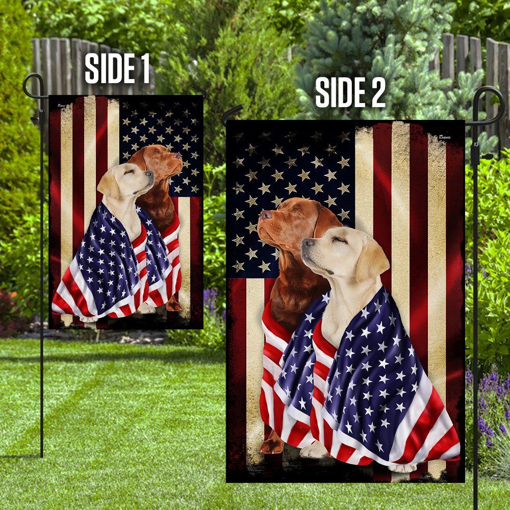 Yellow And Red Fox Labrador Retriever Flag Flagwix™ American Patriot Flag With Lovely Retrievers Dog Photo - Image 8