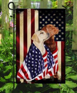 yellow and red fox labrador retriever flag flagwix™ american patriot flag with lovely retrievers dog photo 4398