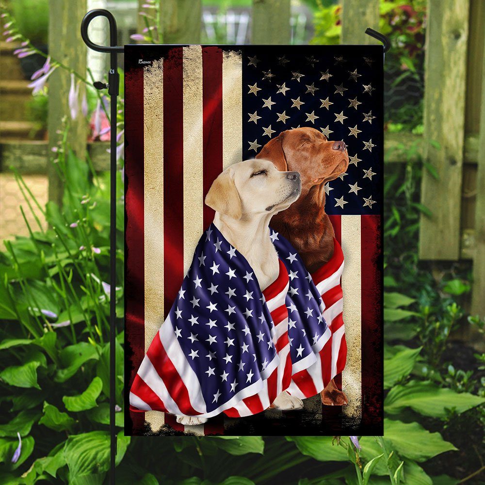 Yellow And Red Fox Labrador Retriever Flag Flagwix™ American Patriot Flag With Lovely Retrievers Dog Photo - Image 7