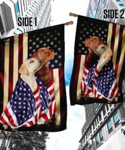yellow and red fox labrador retriever flag flagwix™ american patriot flag with lovely retrievers dog photo 4544