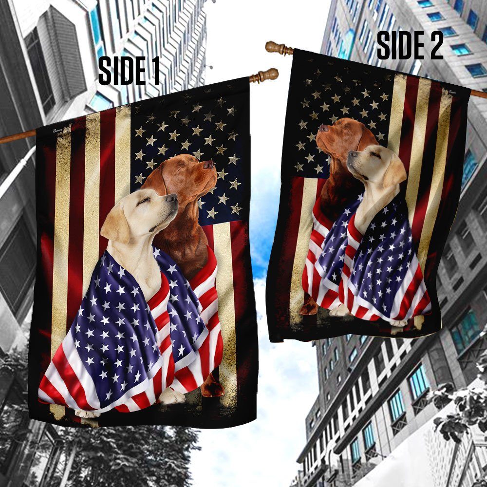 Yellow And Red Fox Labrador Retriever Flag Flagwix™ American Patriot Flag With Lovely Retrievers Dog Photo - Image 4