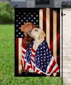 yellow and red fox labrador retriever flag flagwix™ american patriot flag with lovely retrievers dog photo 6002