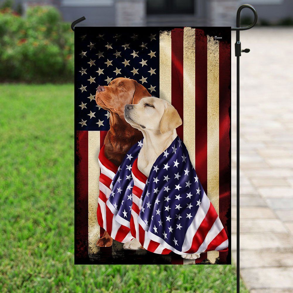 Yellow And Red Fox Labrador Retriever Flag Flagwix™ American Patriot Flag With Lovely Retrievers Dog Photo - Image 6