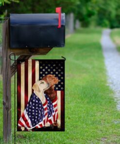 yellow and red fox labrador retriever flag flagwix™ american patriot flag with lovely retrievers dog photo 7189