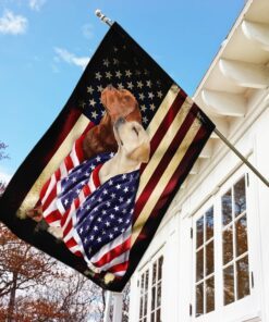 Yellow And Red Fox Labrador Retriever Flag Flagwix™ American Patriot Flag With Lovely Retrievers Dog Photo