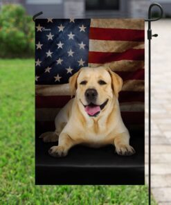 yellow labrador american flag 2168