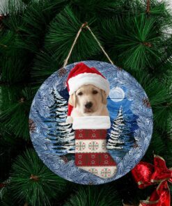 yellow labrador christmas wooden sign ps1210t4wd 2964