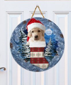 yellow labrador christmas wooden sign ps1210t4wd 7924